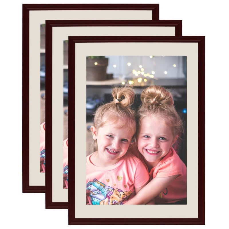 Berkfield Photo Frames Collage 3 pcs for Wall or Table Dark Red 59.4×84 cm