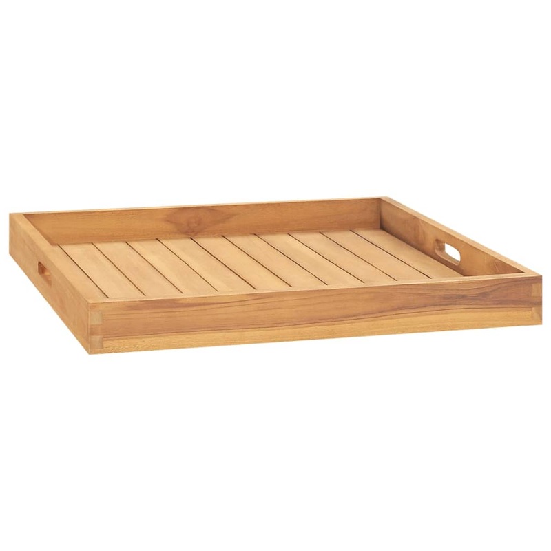 Berkfield Serving Tray 60×60 cm Solid Teak Wood