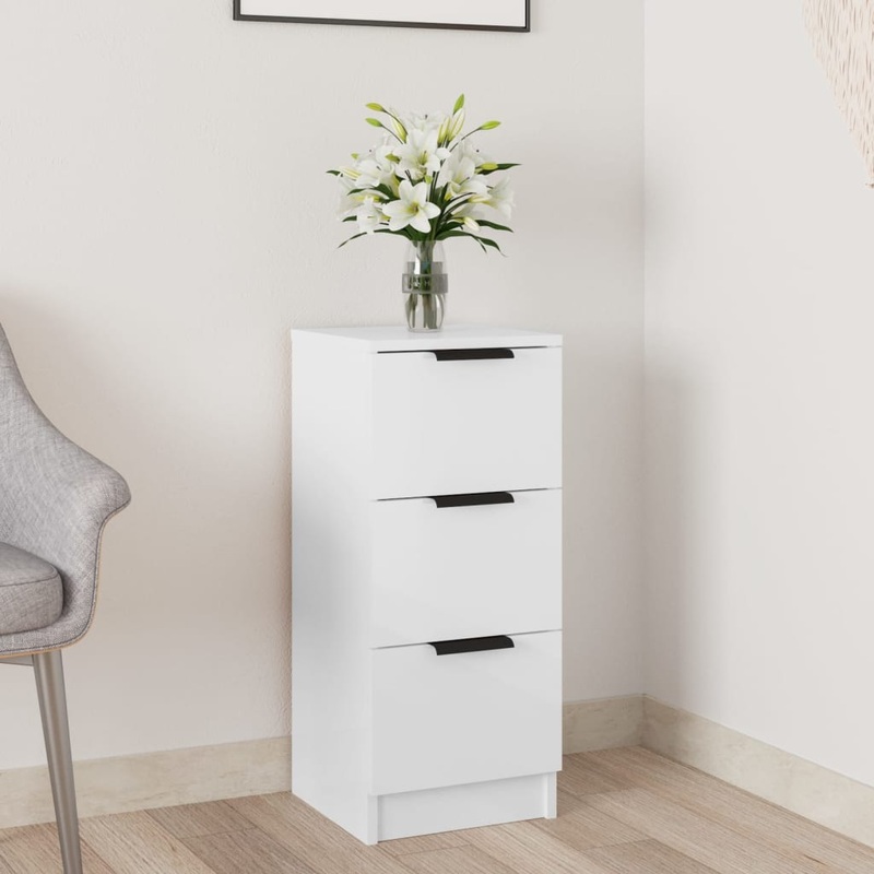 Berkfield Sideboard High Gloss White 30x30x70 cm Engineered Wood