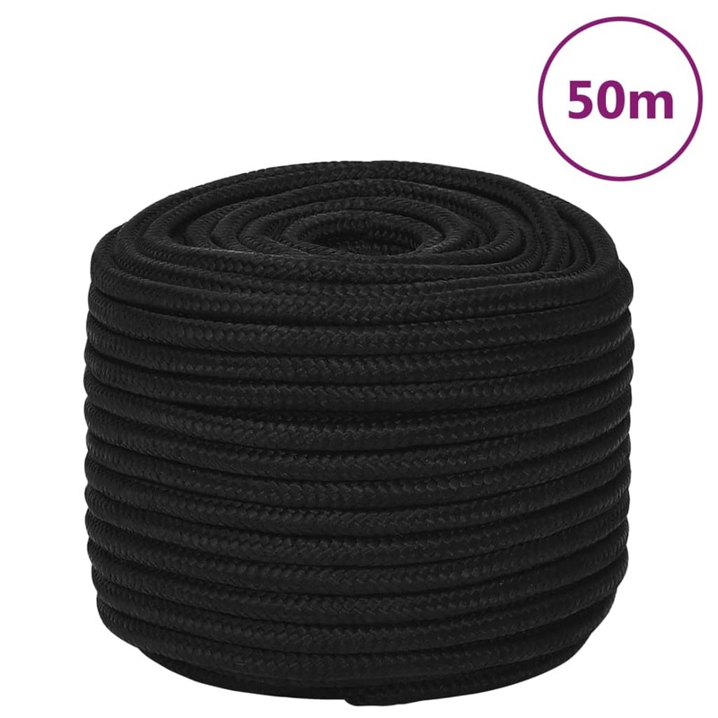 Berkfield Work Rope Black 14 mm 50 m Polyester
