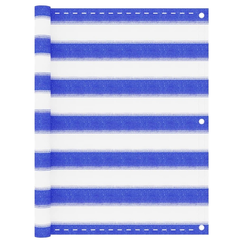 Berkfield Balcony Screen Blue and White 75×300 cm HDPE
