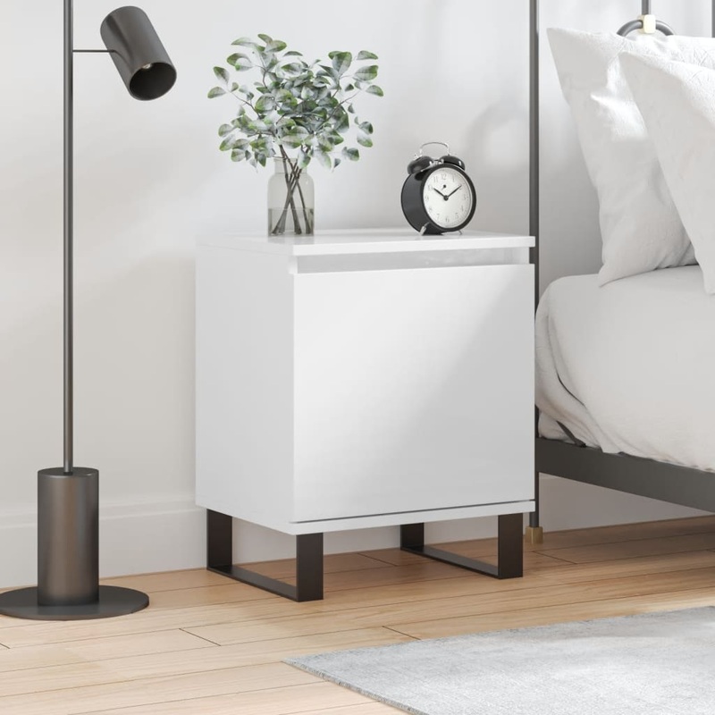 Berkfield Bedside Cabinet High Gloss White 40x30x50 cm Engineered Wood