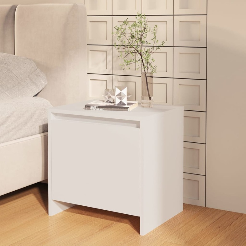 Berkfield Bedside Cabinet White 45x34x44.5 cm Engineered Wood