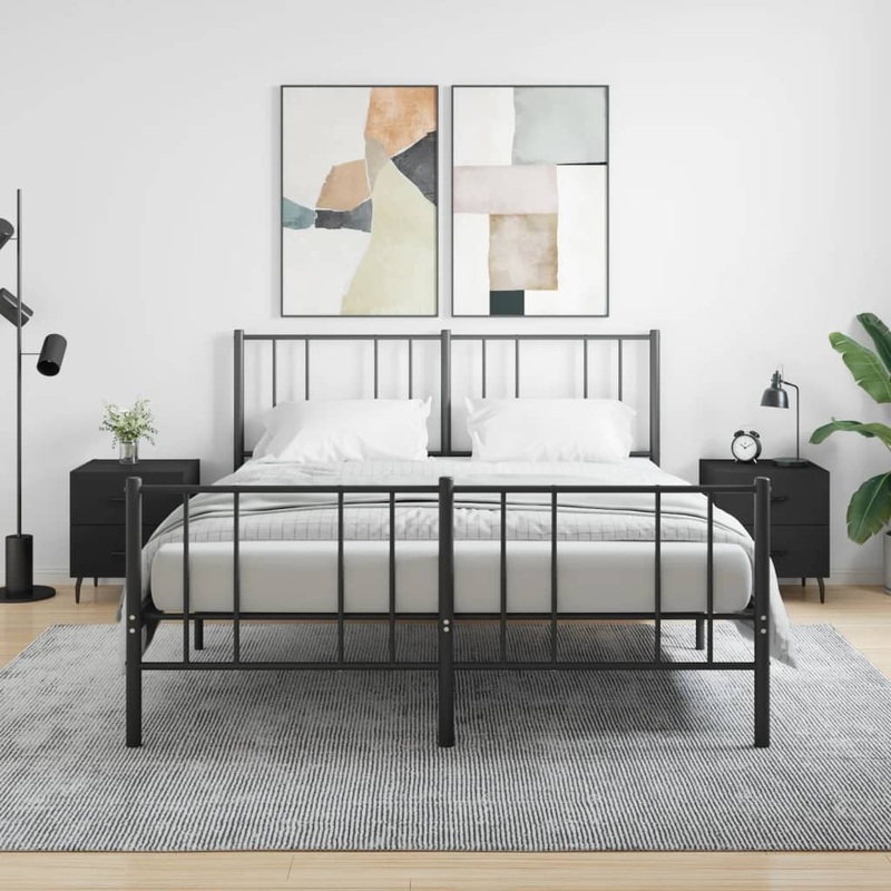 Berkfield Bedside Cabinets 2 pcs Black 40x35x47.5 cm Engineered Wood