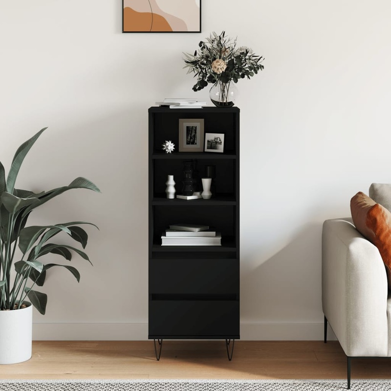 Berkfield Highboard Black 40x36x110 cm Engineered Wood