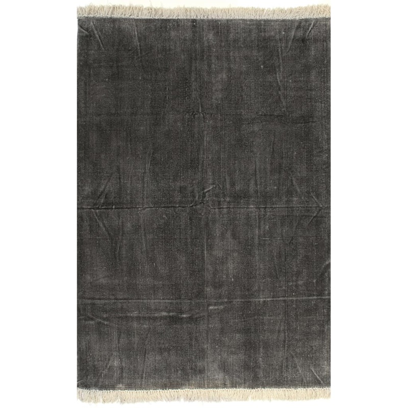 Berkfield Kilim Rug Cotton 160×230 cm Anthracite