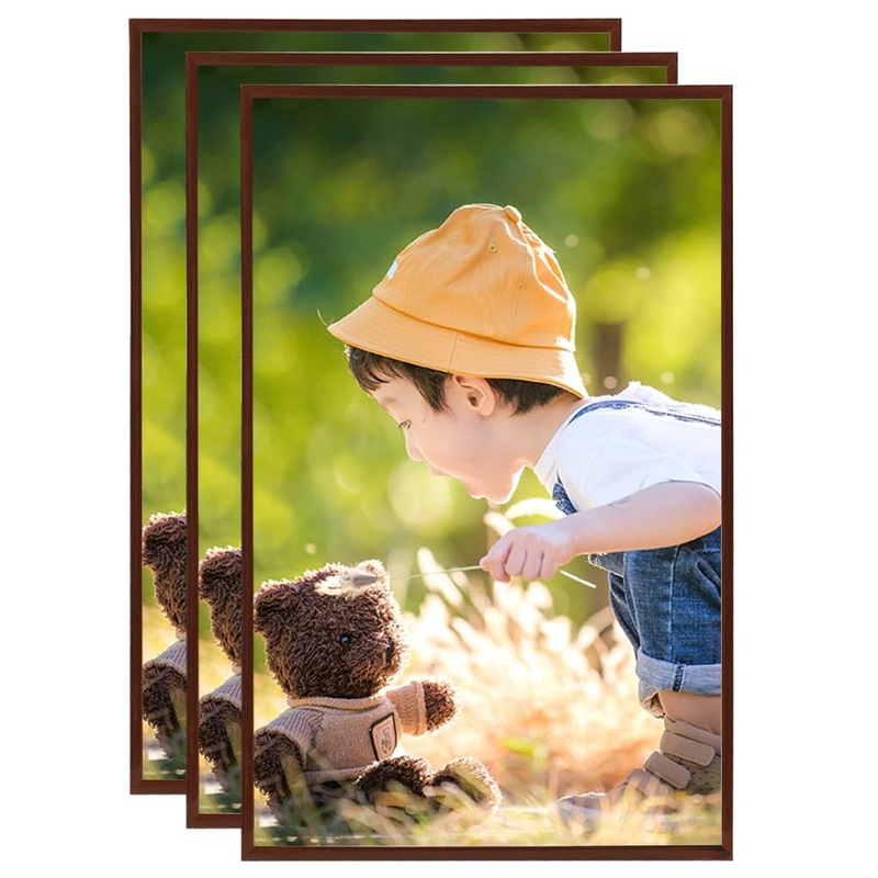 Berkfield Photo Frames Collage 3 pcs for Table Bronze 13x18cm MDF