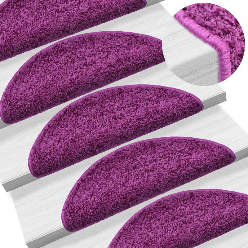 Berkfield Stair Mats 10 pcs 65x21x4 cm Violet