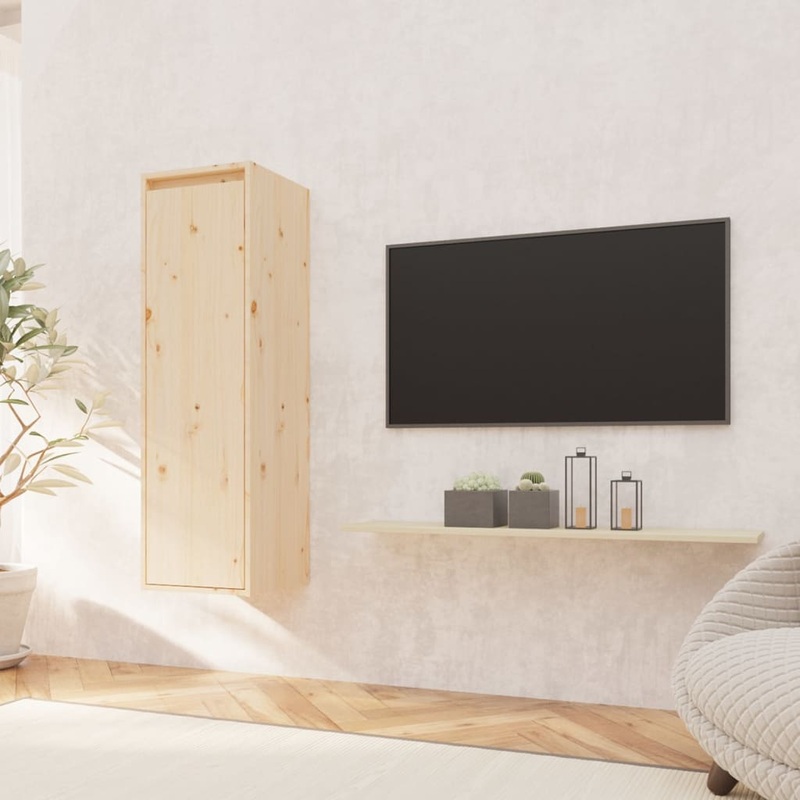 Berkfield Wall Cabinet 30x30x100 cm Solid Pinewood