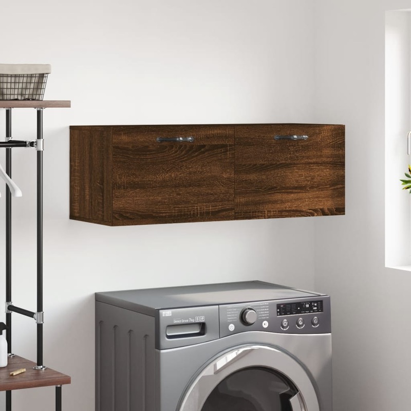 Berkfield Wall Cabinet Brown Oak 100×36.5×35 cm Engineered Wood