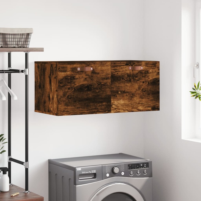 Berkfield Wall Cabinet Smoked Oak 80×36.5×35 cm Engineered Wood