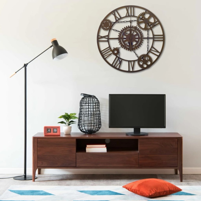Berkfield Wall Clock Brown 80 cm Metal
