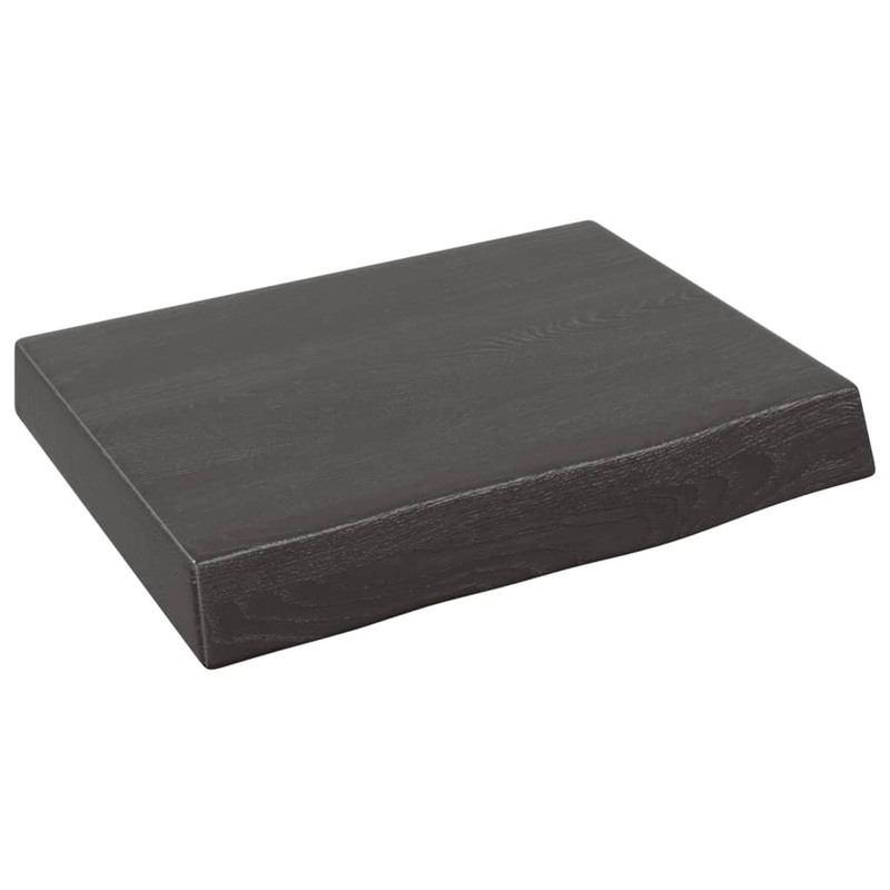 Berkfield Wall Shelf Dark Grey 40x30x6 cm Treated Solid Wood Oak