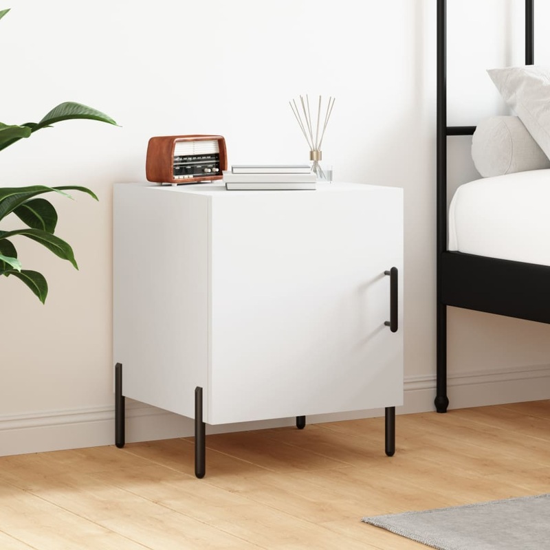 Berkfield Bedside Cabinet White 40x40x50 cm Engineered Wood