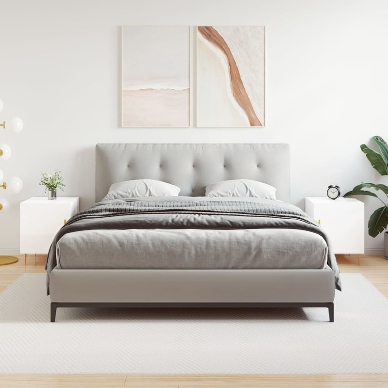 Berkfield Bedside Cabinets 2 pcs High Gloss White 40x40x50 cm Engineered Wood