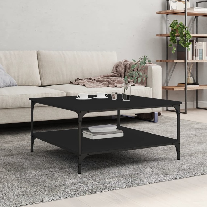 Berkfield Coffee Table Black 80x80x40 cm Engineered Wood