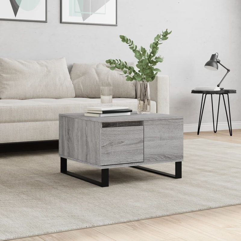 Berkfield Coffee Table Grey Sonoma 55x55x36.5 cm Engineered Wood