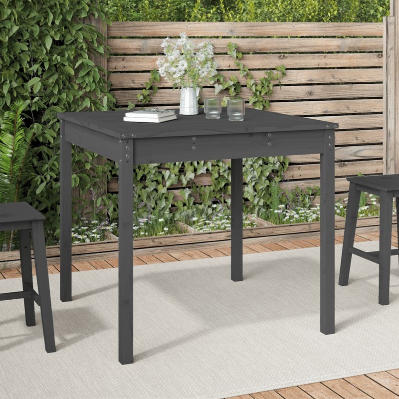 Berkfield Garden Table Grey 82.5×82.5×76 cm Solid Wood Pine
