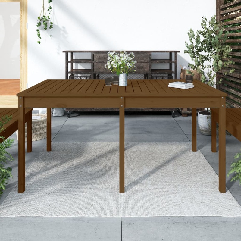 Berkfield Garden Table Honey Brown 159.5×82.5×76 cm Solid Wood Pine