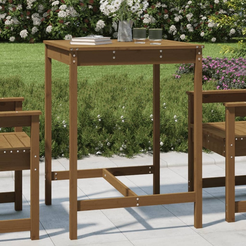 Berkfield Garden Table Honey Brown 82.5×82.5×110 cm Solid Wood Pine