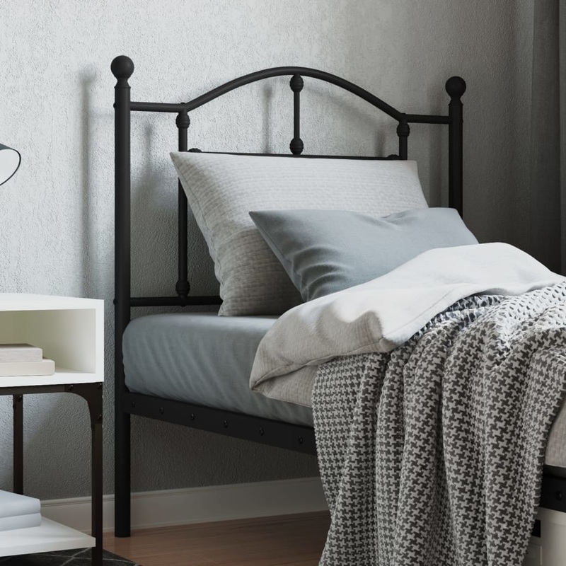 Berkfield Metal Headboard Black 80 cm