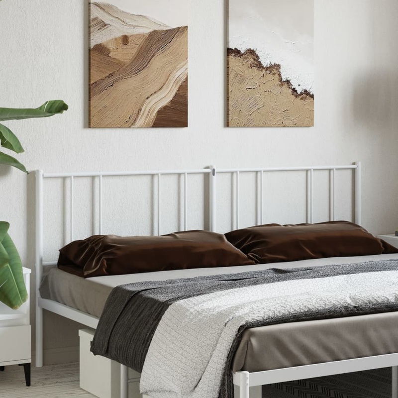 Berkfield Metal Headboard White 200 cm