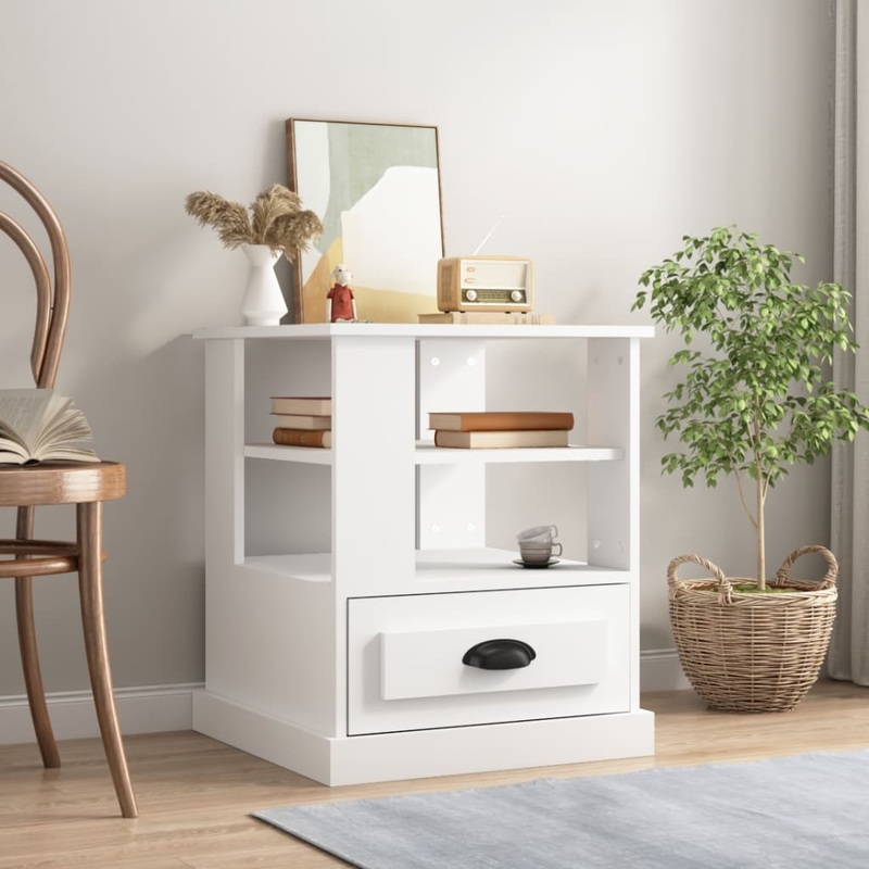 Berkfield Side Table White 50x50x60 cm Engineered Wood
