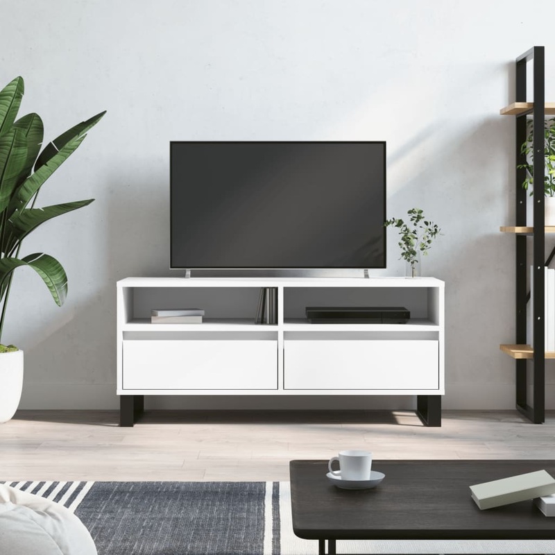 Berkfield TV Cabinet White 100×34.5×44.5 cm Engineered Wood