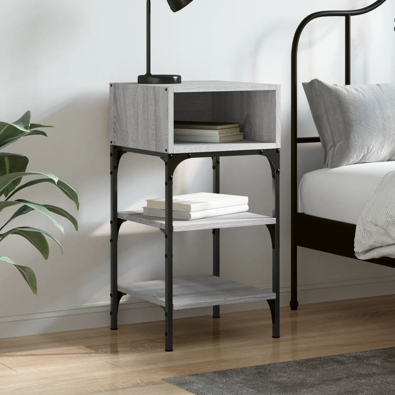 Berkfield Bedside Table Grey Sonoma 35×34.5×70 cm Engineered Wood