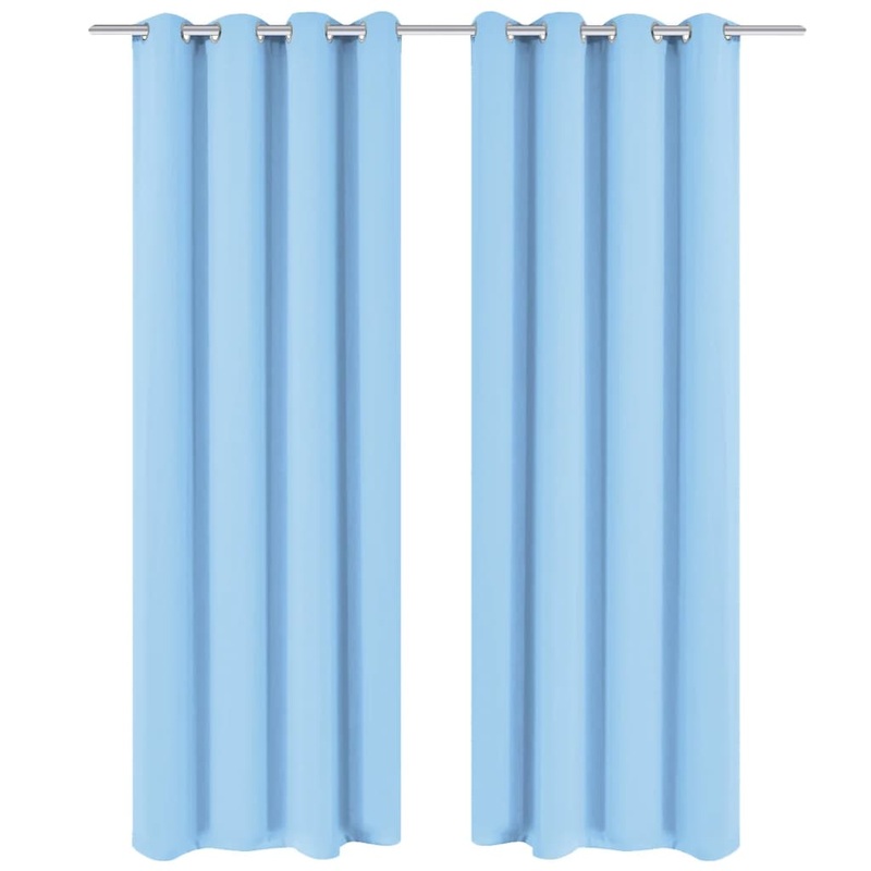 Berkfield Blackout Curtains 2 pcs with Metal Eyelets 135×175 cm Turquoise