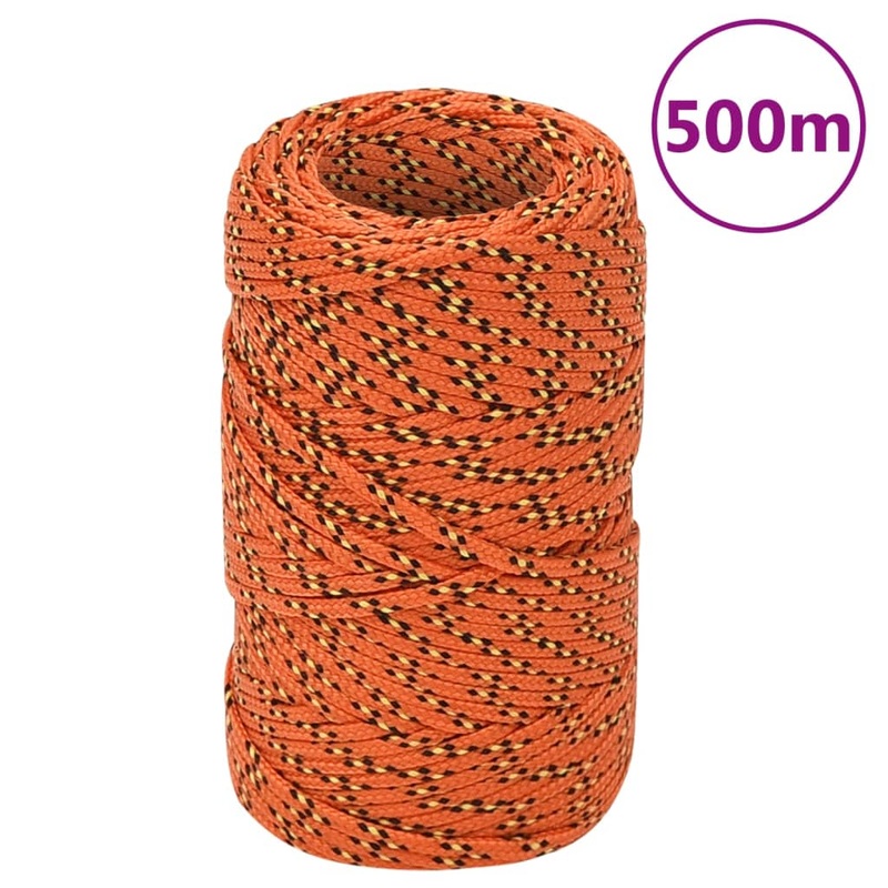 Berkfield Boat Rope Orange 2 mm 500 m Polypropylene