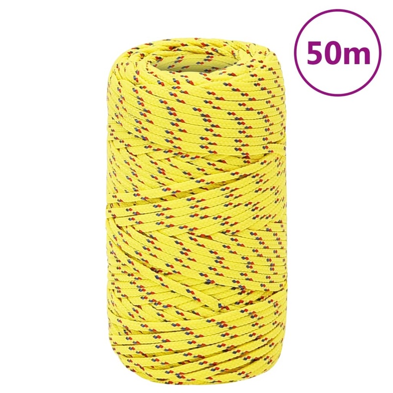 Berkfield Boat Rope Yellow 2 mm 50 m Polypropylene