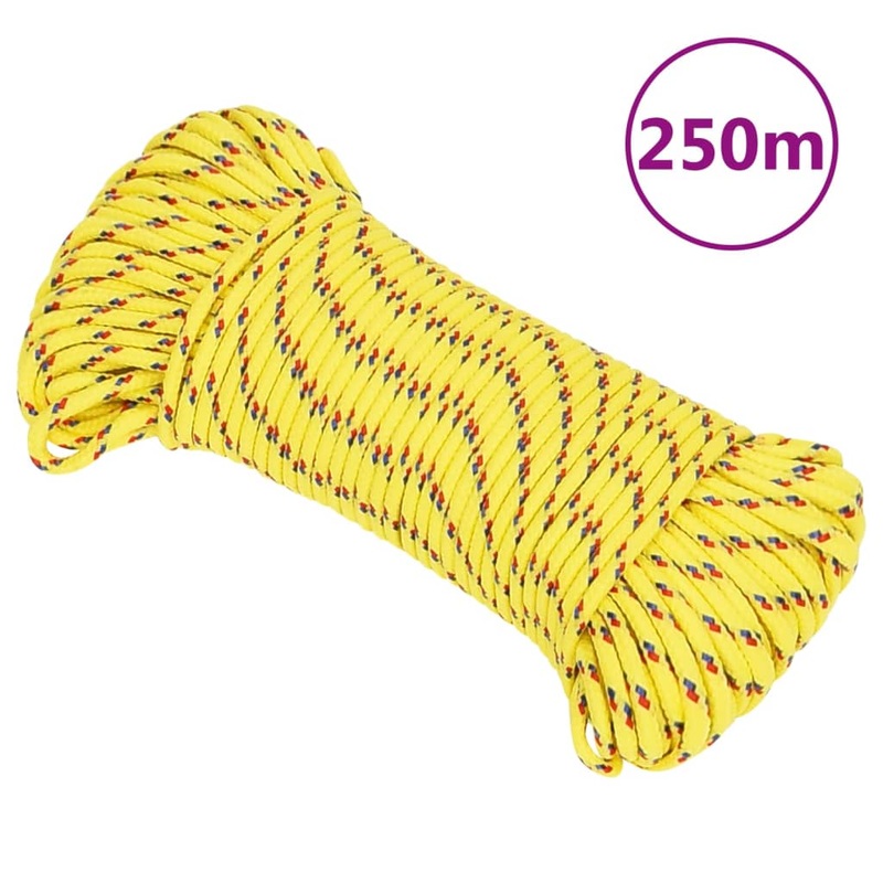 Berkfield Boat Rope Yellow 4 mm 250 m Polypropylene