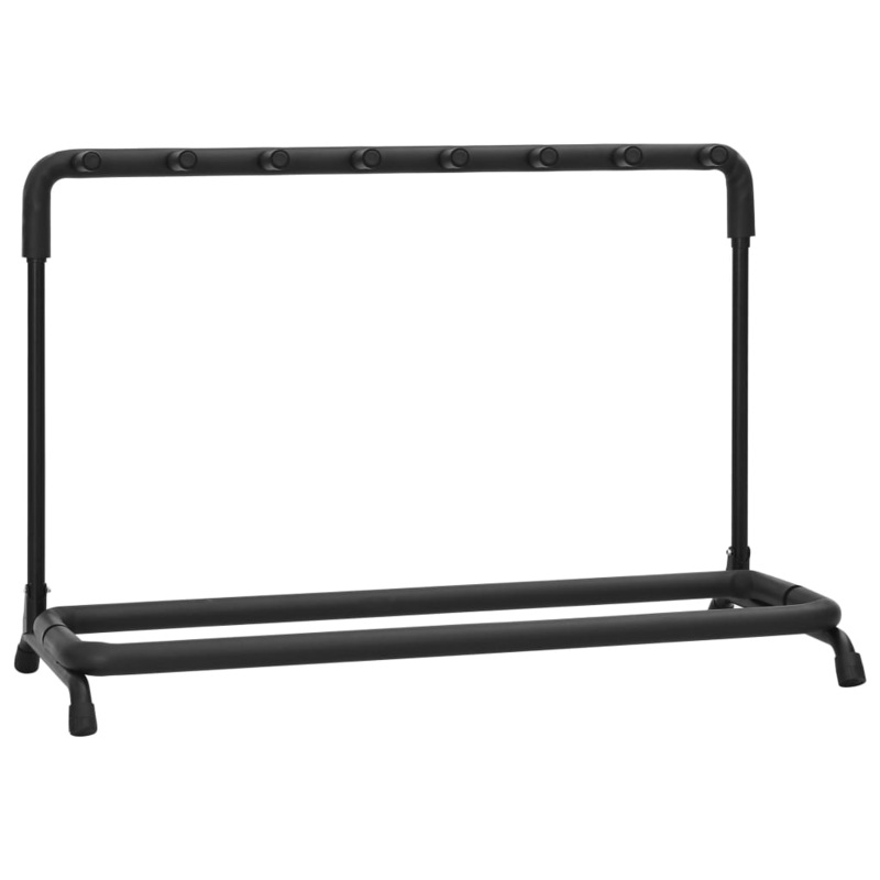 Berkfield Guitar Stand 7 Sections Black Steel