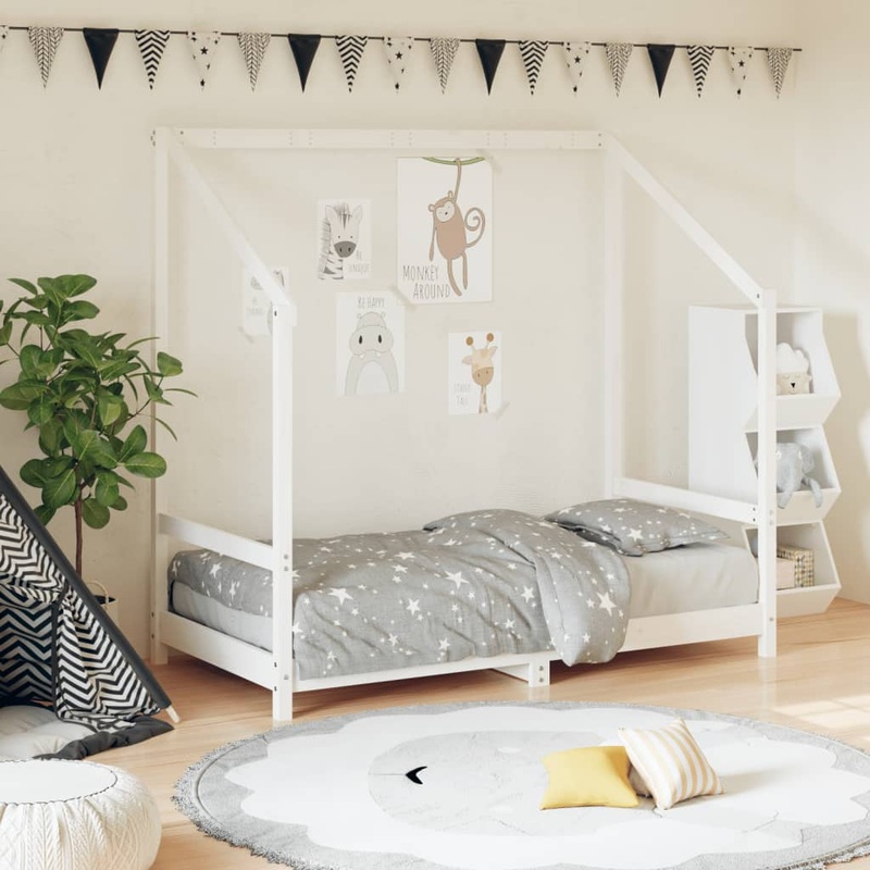 Berkfield Kids Bed Frame White 80×160 cm Solid Wood Pine