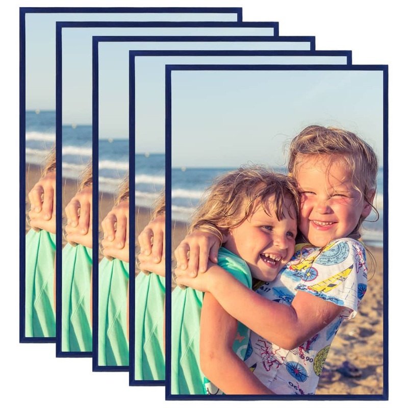 Berkfield Photo Frames Collage 5 pcs for Wall Blue 59.4x84cm MDF