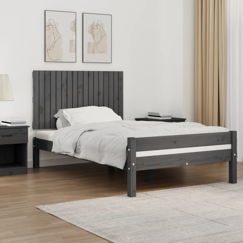 Berkfield Wall Headboard Grey 108x3x60 cm Solid Wood Pine