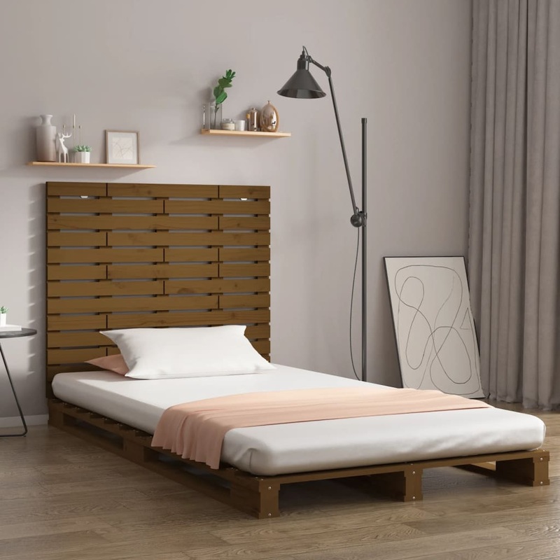 Berkfield Wall Headboard Honey Brown 106x3x91.5 cm Solid Wood Pine