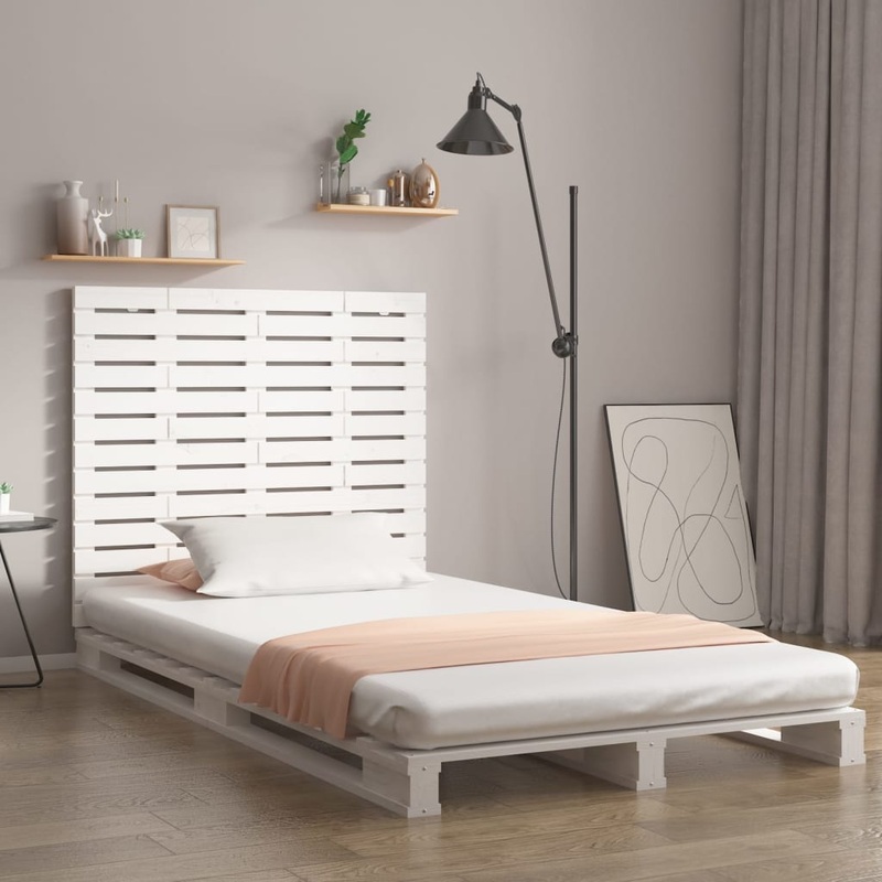 Berkfield Wall Headboard White 106x3x91.5 cm Solid Wood Pine