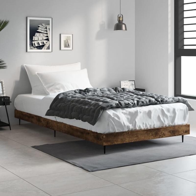 Berkfield Bed Frame Smoked Oak 100×200 cm Engineered Wood