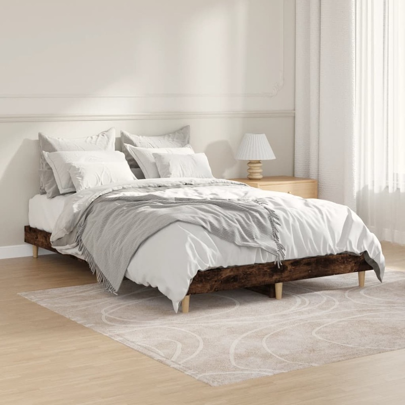 Berkfield Bed Frame Smoked Oak 120×190 cm Engineered Wood