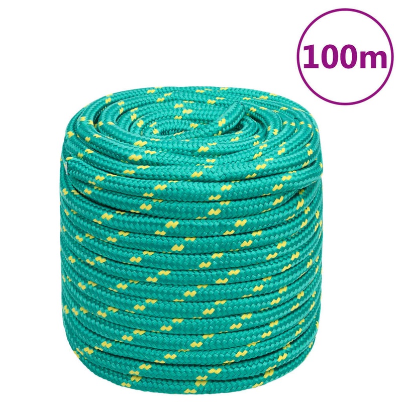 Berkfield Boat Rope Green 18 mm 100 m Polypropylene