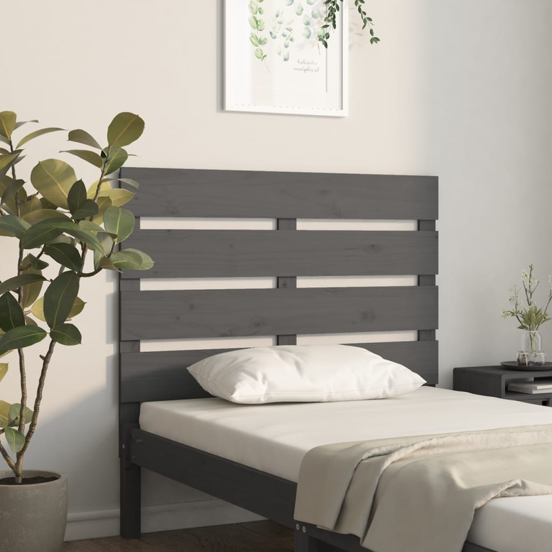 Berkfield Headboard Grey 75x3x80 cm Solid Wood Pine