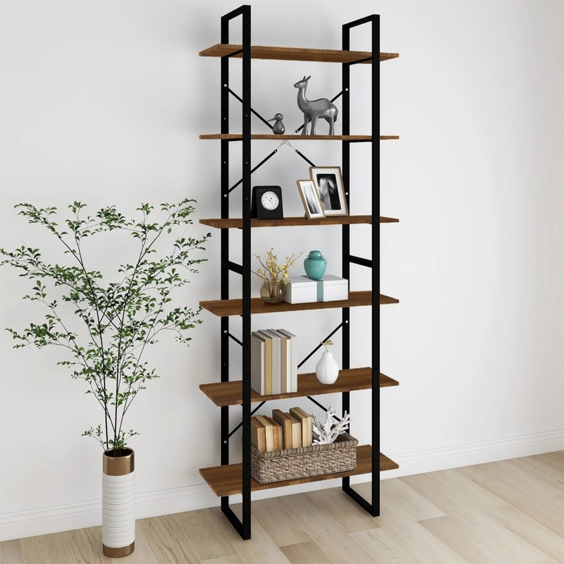 Berkfield High Cabinet Brown Oak 80x30x210 cm Engineered Wood