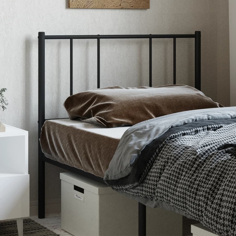 Berkfield Metal Headboard Black 107 cm