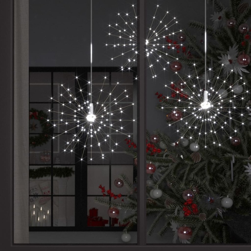 Berkfield Outdoor Christmas Firecrack Light Cold White 20cm 140 LEDs