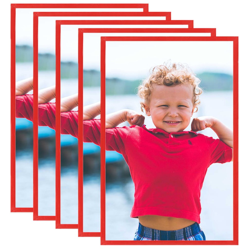 Berkfield Photo Frames Collage 5 pcs for Wall or Table Red 28×35 cm MDF