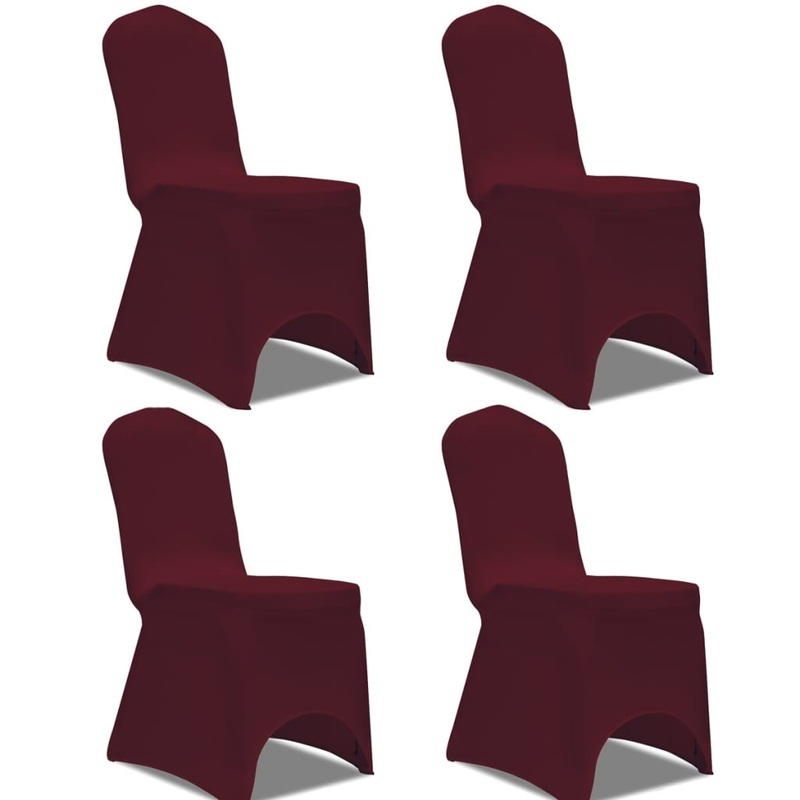 Berkfield Stretch Chair Cover 4 pcs Bordeaux