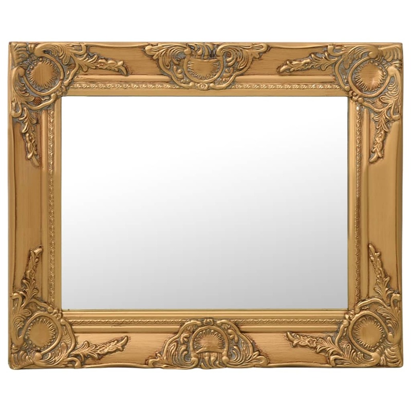 Berkfield Wall Mirror Baroque Style 50×40 cm Gold