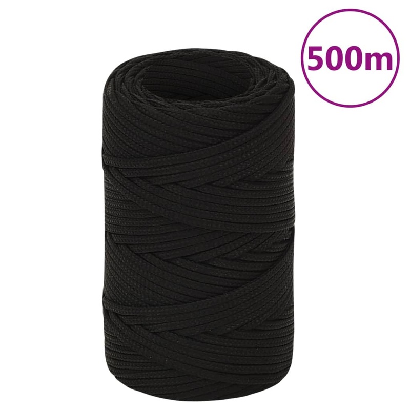 Berkfield Work Rope Black 2 mm 500 m Polyester